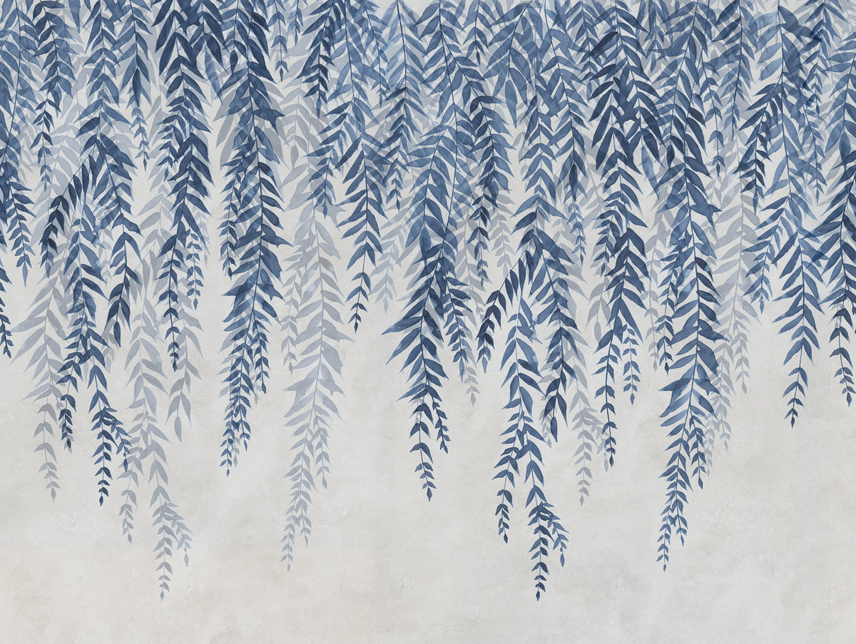 Whispers of Bamboo, Blue Mural Wallpaper - pure wallpaper artwork