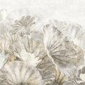 Lotus Leafs, Beige Mural Wallpaper - pure wallpaper artwork