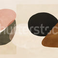 Modern Shapes, Beige Mural Wallpaper - pure wallpaper artwork