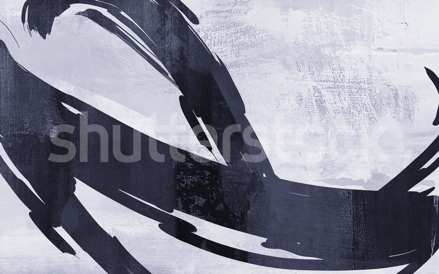Artzy Stripes, Blue Mural Wallpaper