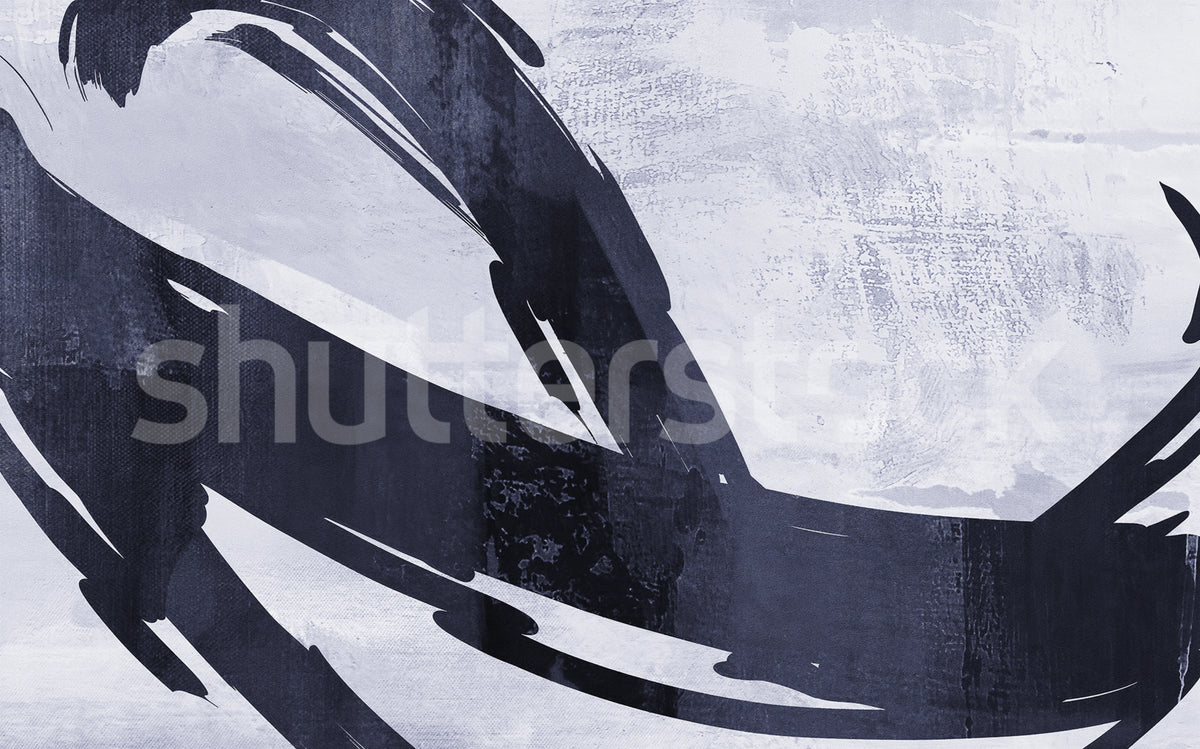 Artzy Stripes, Blue Mural Wallpaper - pure wallpaper artwork