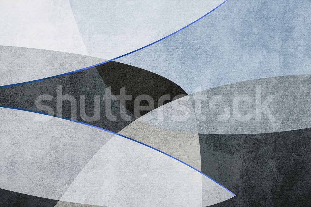 Shapes and Forms, Blue Mural Wallpaper - pure wallpaper artwork