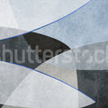 Shapes and Forms, Blue Mural Wallpaper - pure wallpaper artwork