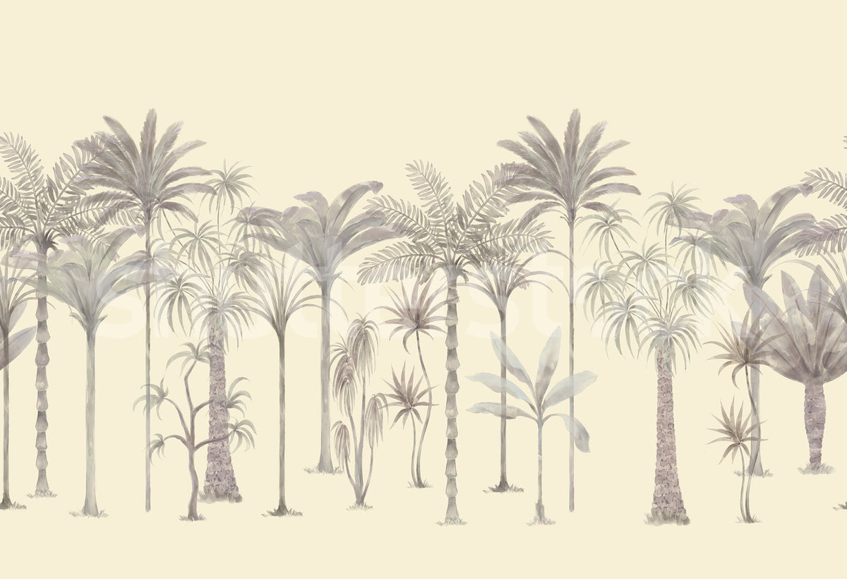 Playful Palms, Yellow Mural Wallpaper - pure wallpaper artwork
