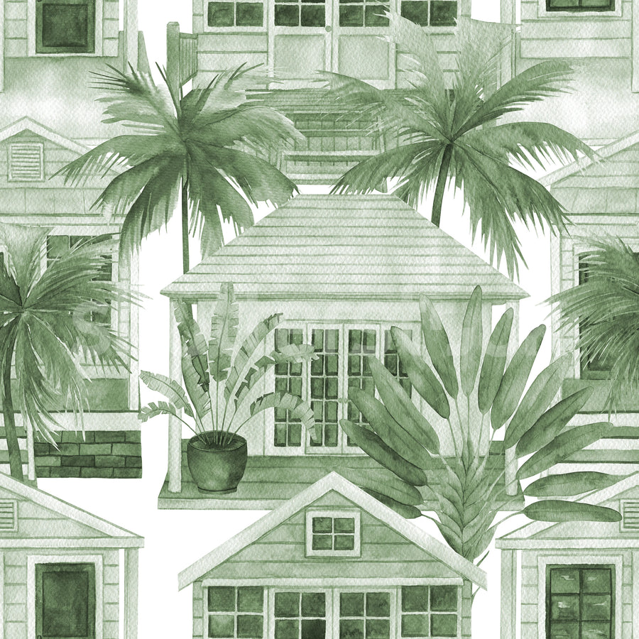 Palm Residence, Green Mural Wallpaper