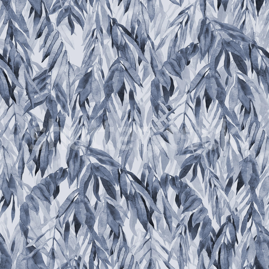 Hanging Branches, Blue Mural Wallpaper