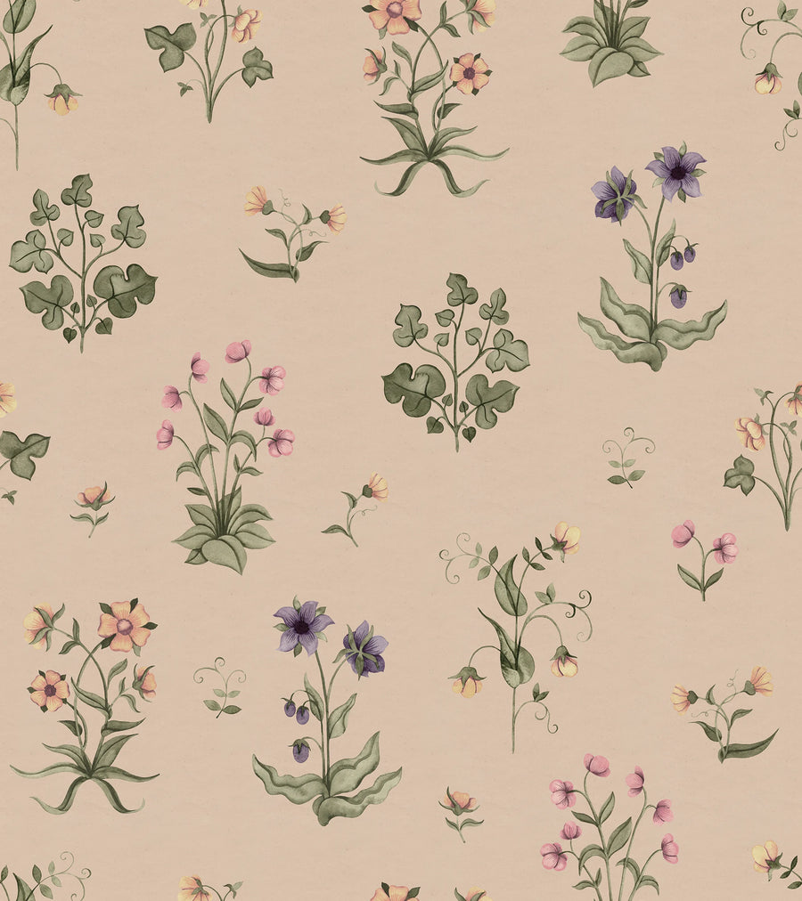 Timeless Flora, Pink Mural Wallpaper
