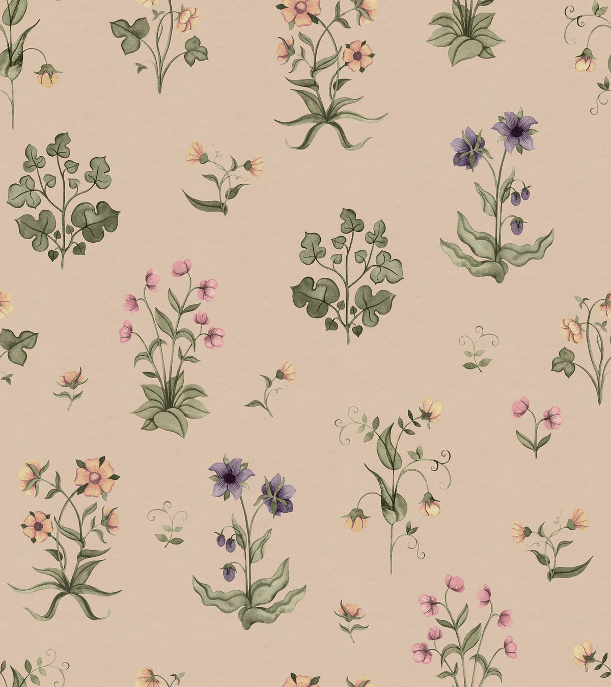 Timeless Flora, Pink Mural Wallpaper - pure wallpaper artwork