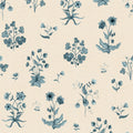 Timeless Flora, Blue Mural Wallpaper - pure wallpaper artwork
