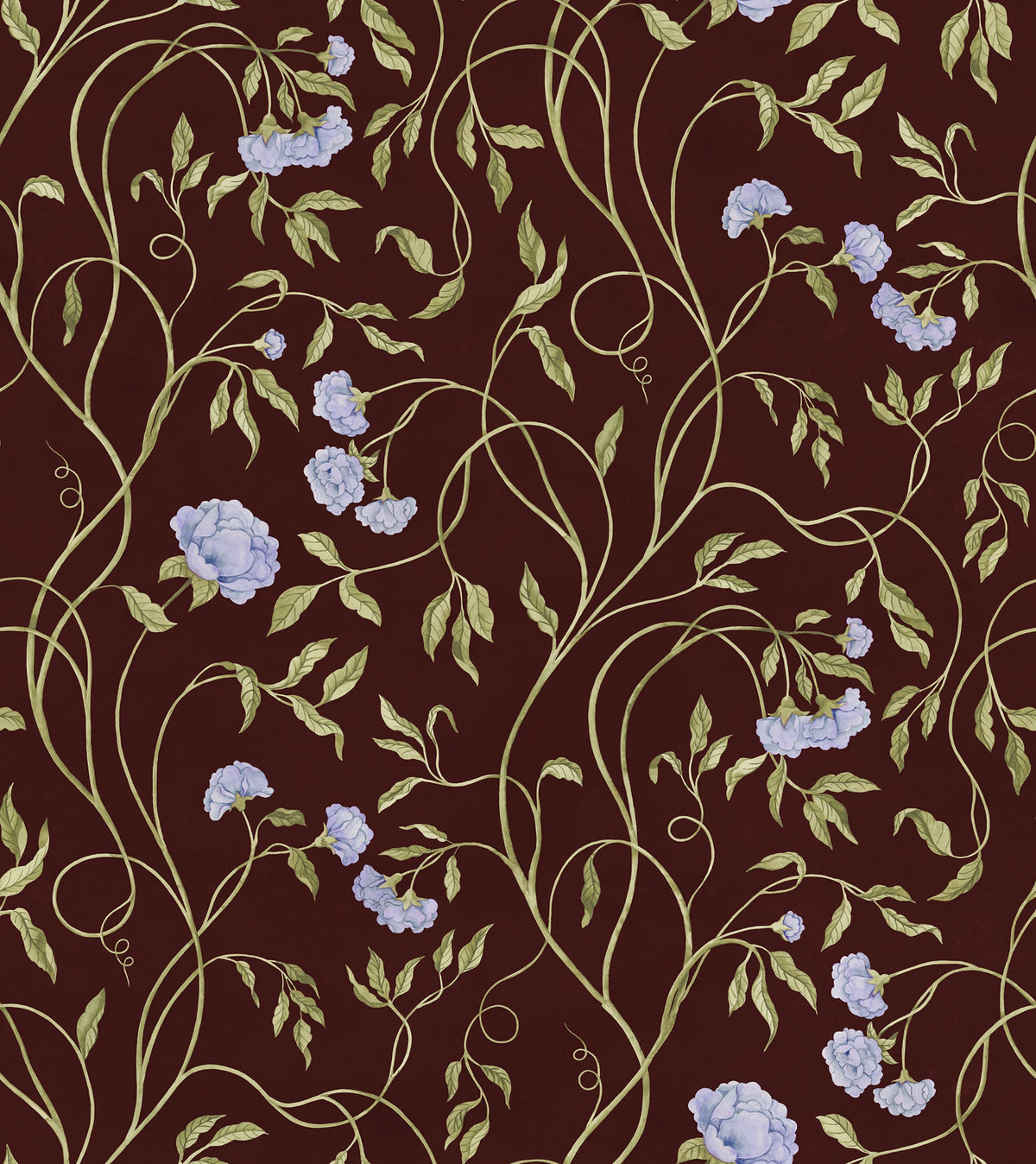 Peony Bloom, Burgundy Mural Wallpaper - pure wallpaper artwork