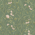 Peony Bloom, Green Mural Wallpaper - pure wallpaper artwork