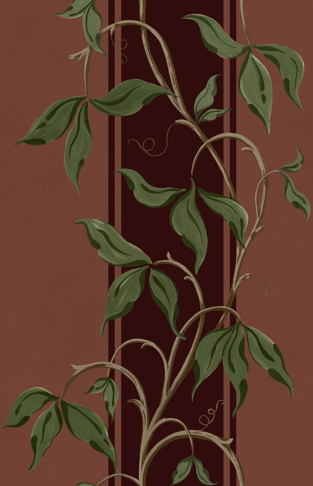 Garden Stripe, Burgundy Mural Wallpaper - pure wallpaper artwork