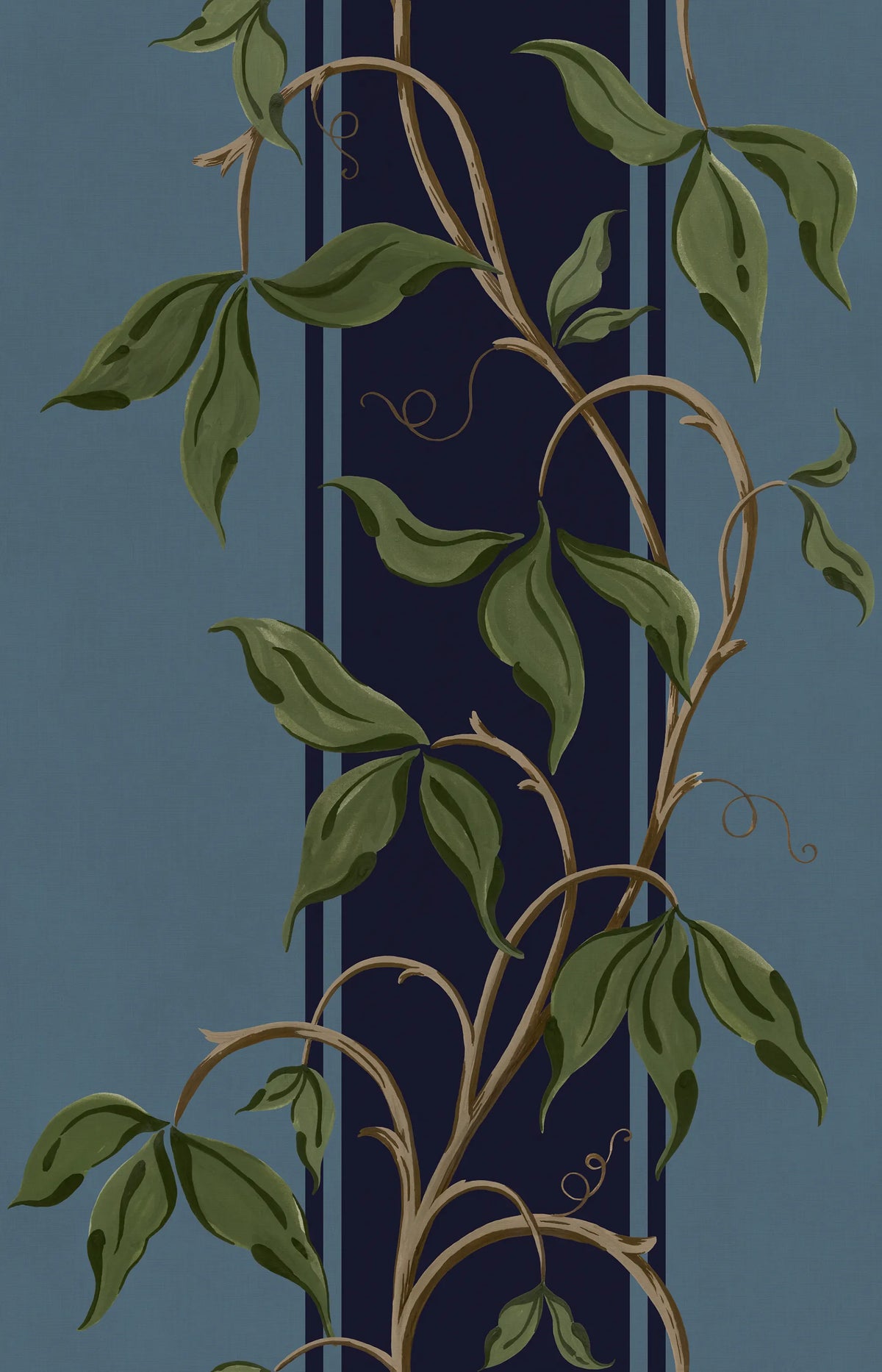 Garden Stripe, Blue Mural Wallpaper - pure wallpaper artwork