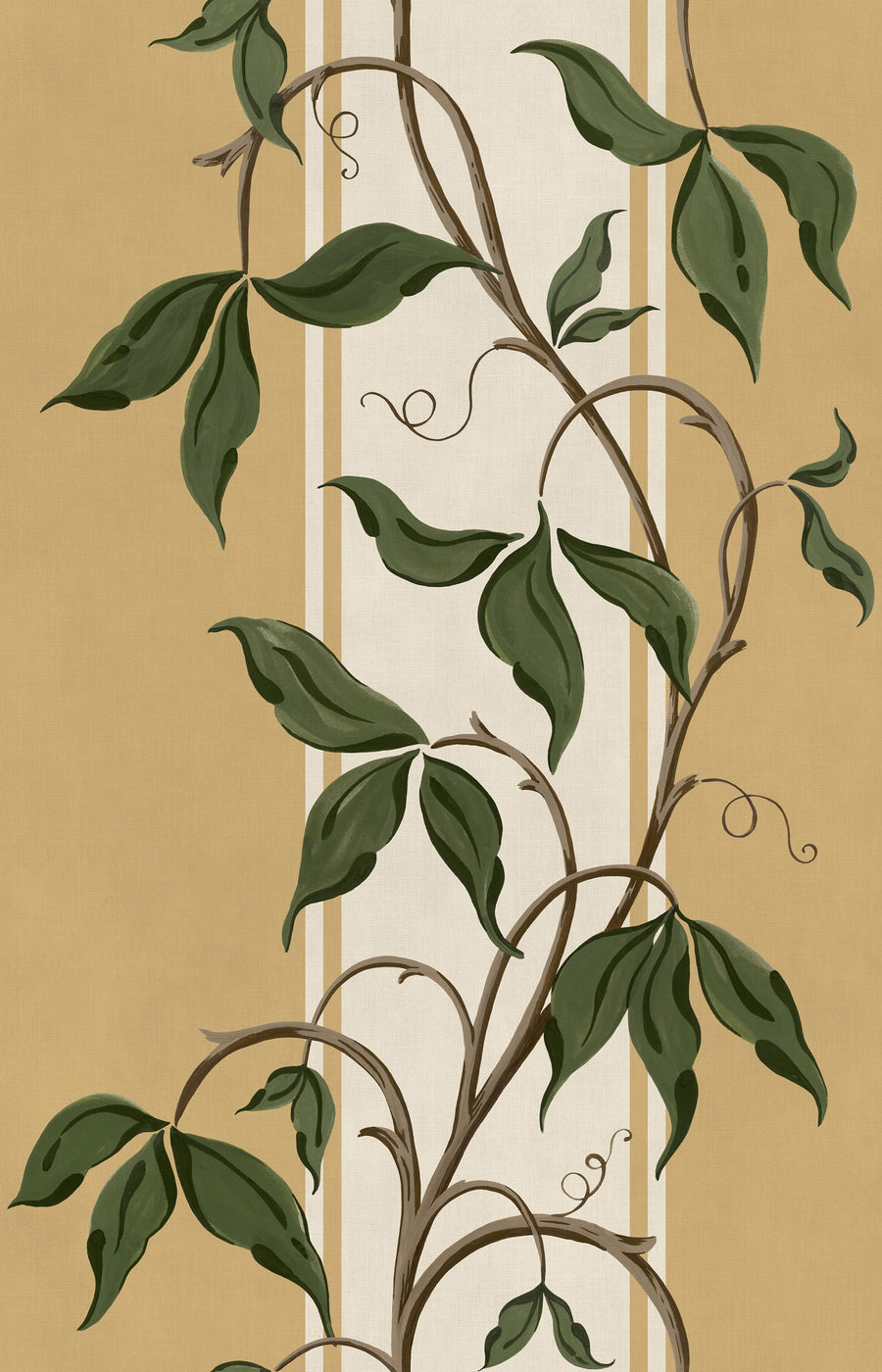 Garden Stripe, Yellow Mural Wallpaper