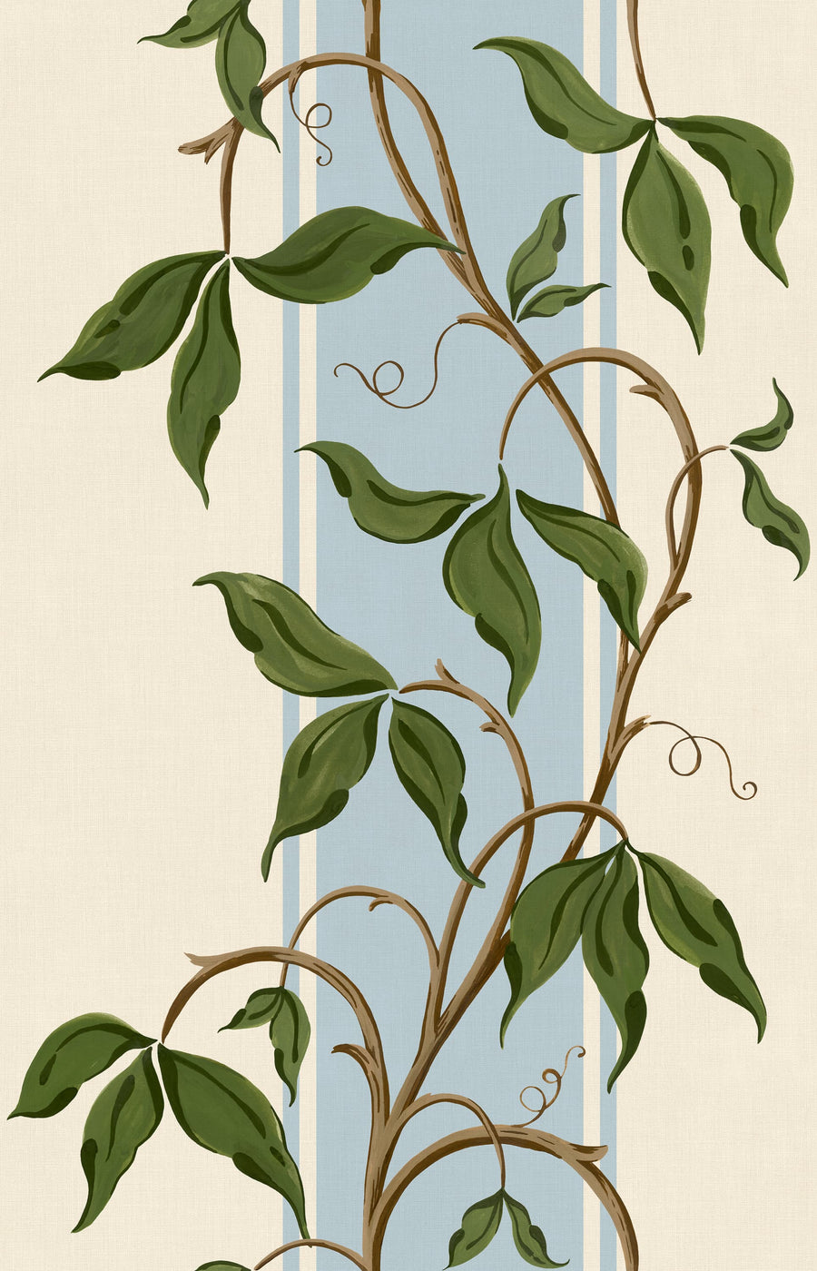 Garden Stripe, Light Blue Mural Wallpaper