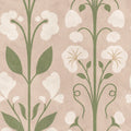 Folk Flower, Pink Mural Wallpaper - pure wallpaper artwork