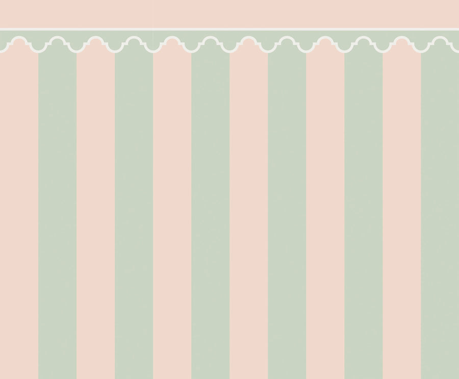Stripe Chateau, Pastel Mural Wallpaper