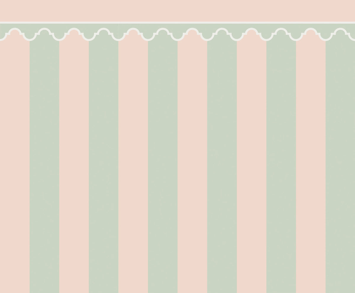 Stripe Chateau, Pastel Mural Wallpaper - pure wallpaper artwork