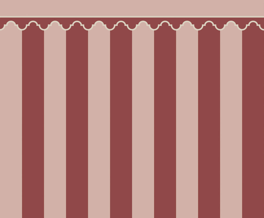 Stripe Chateau, Pink Mural Wallpaper