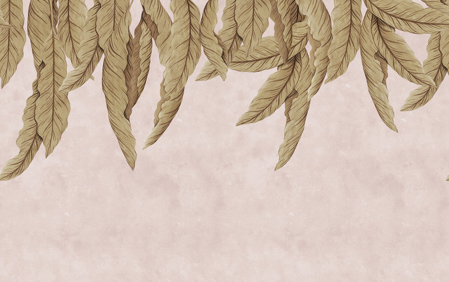 Hanging Palms, Pink Mural Wallpaper
