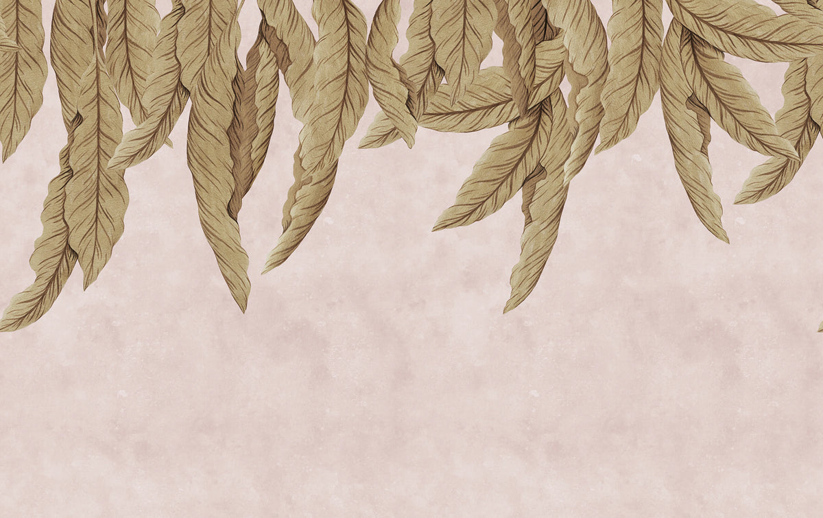 Hanging Palms, Pink Mural Wallpaper - pure wallpaper artwork