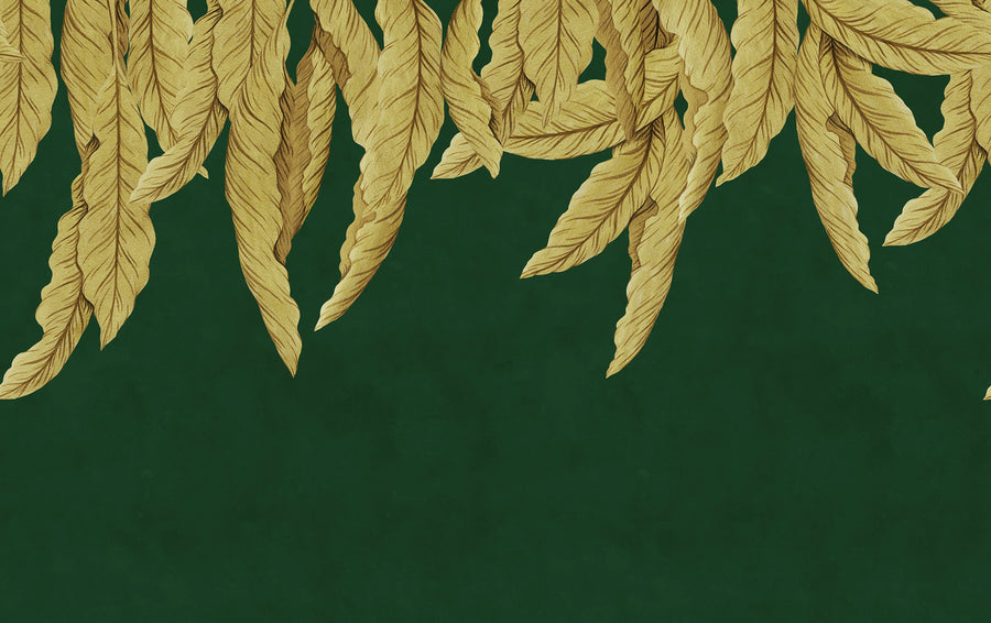 Hanging Palms, Dark Green Mural Wallpaper