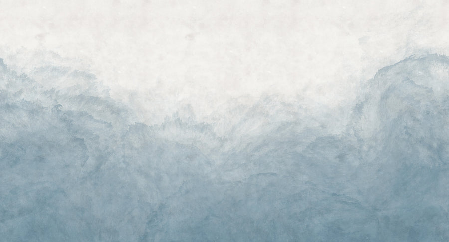 Abstract Watercolor, Light Blue Mural Wallpaper