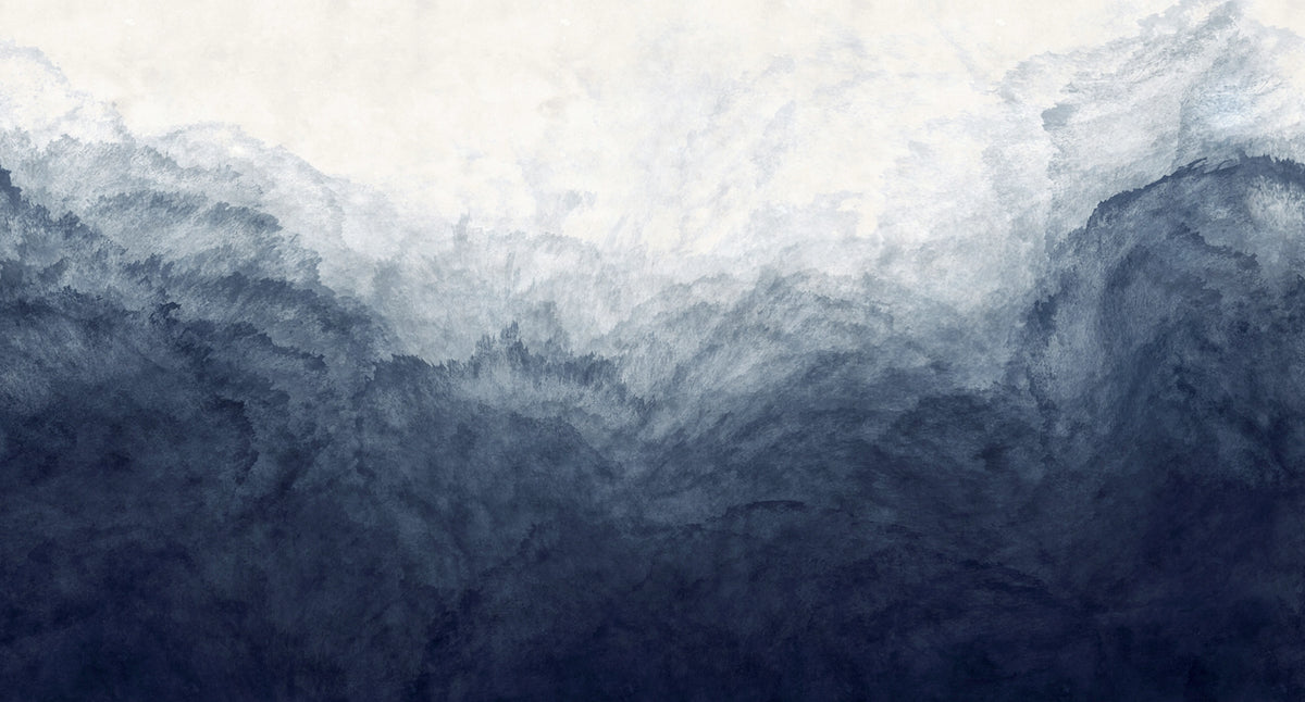 Abstract Watercolor, Blue Mural Wallpaper - pure wallpaper artwork