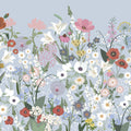 Playful Meadow, Blue Mural Wallpaper - pure wallpaper artwork