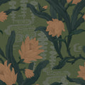 Flower in Pond, Green Mural Wallpaper - pure wallpaper artwork