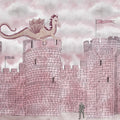 Dragon Castle, Pink Mural Wallpaper - pure wallpaper artwork