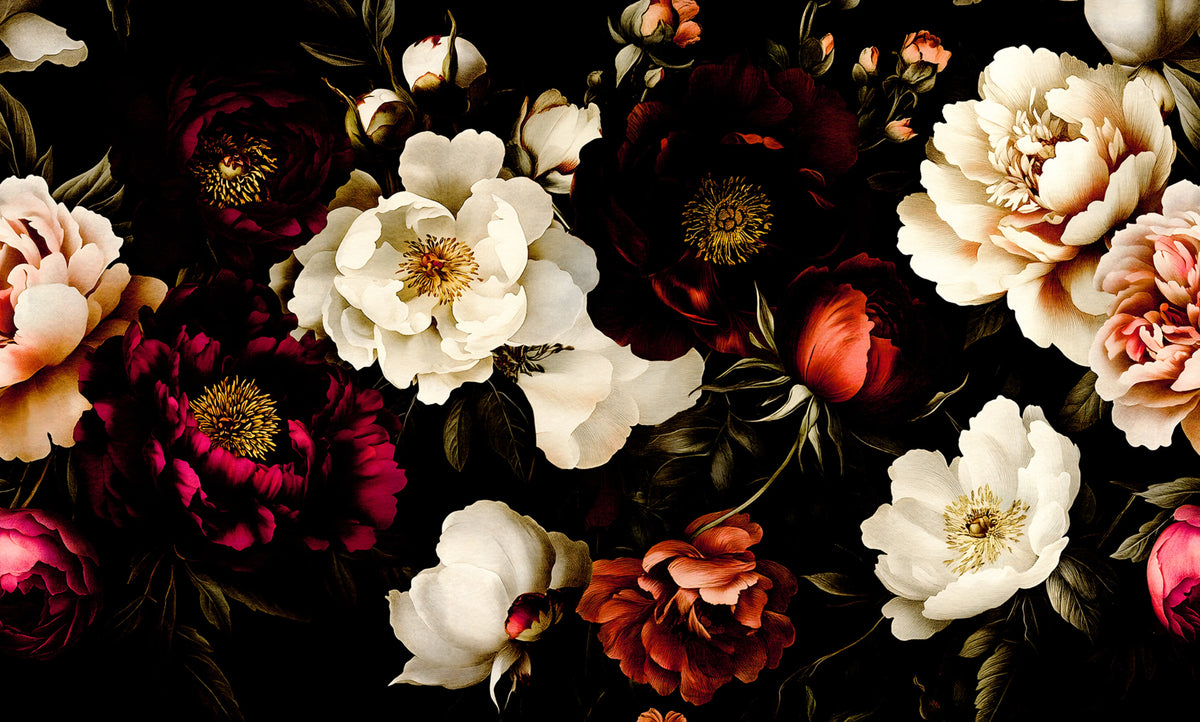 Bouquet of Roses, Red Mural Wallpaper - pure wallpaper artwork