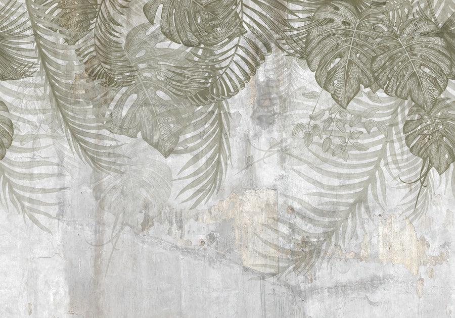 Monstera Wall, Green Mural Wallpaper