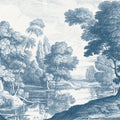 Etching Park, Blue Mural Wallpaper - pure wallpaper artwork
