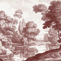 Etching Park, Burgundy Mural Wallpaper - pure wallpaper artwork