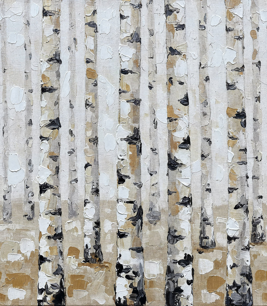 Birch Forest, Brown Mural Wallpaper