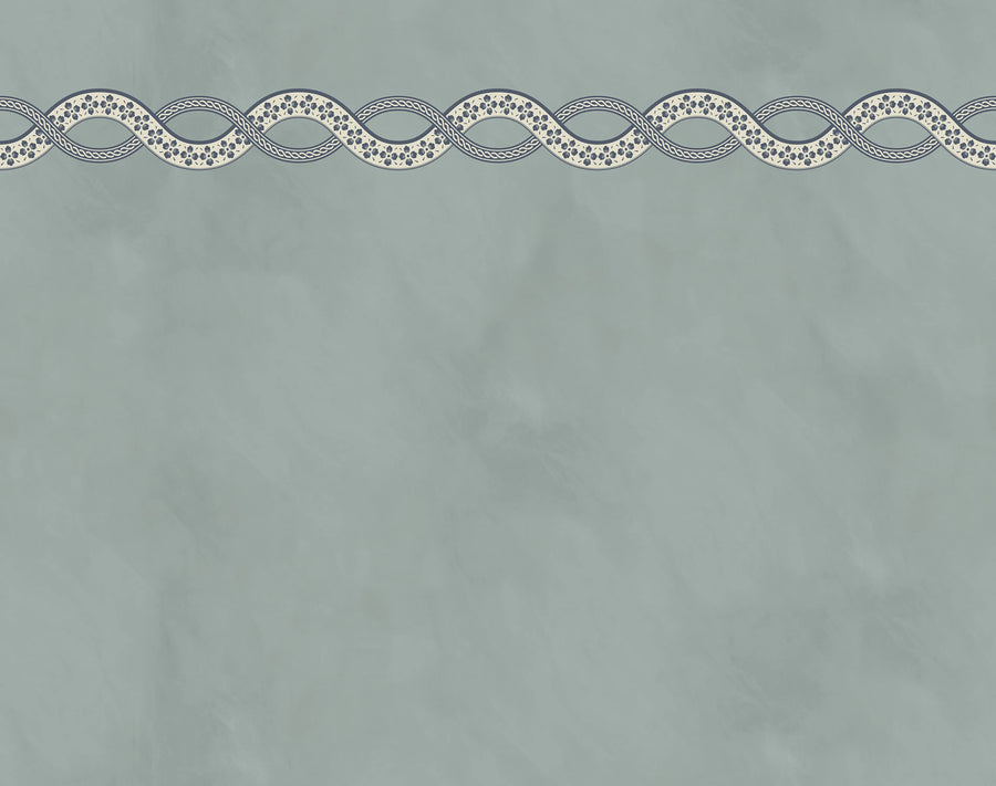 Ivory Braid, Blue Mural Wallpaper