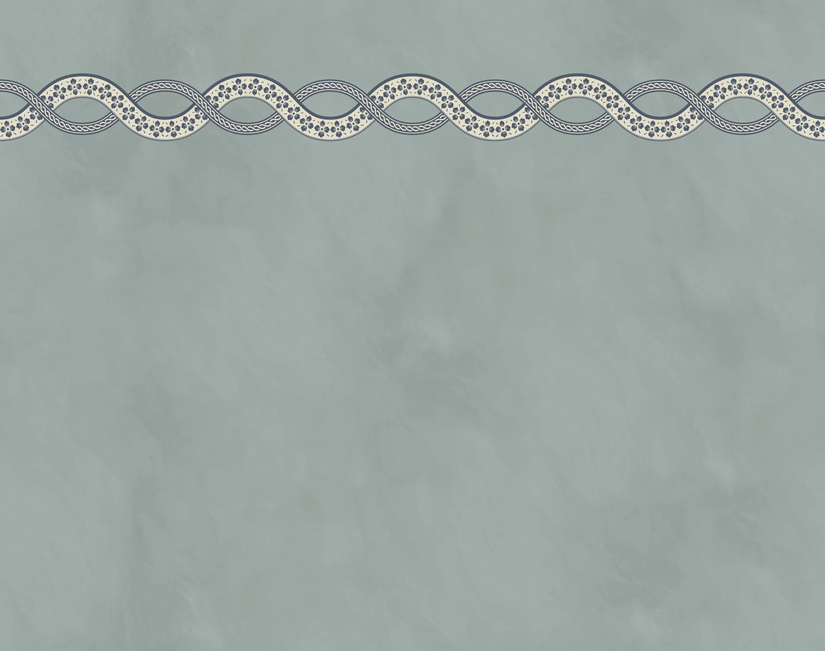Ivory Braid, Blue Mural Wallpaper - pure wallpaper artwork