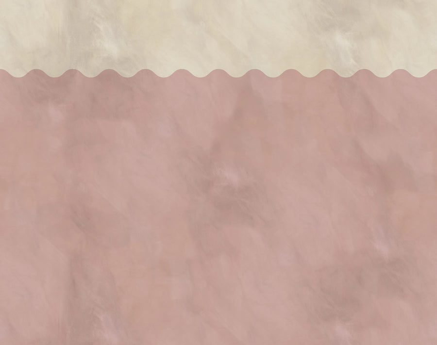 Wave Border, Pink Mural Wallpaper