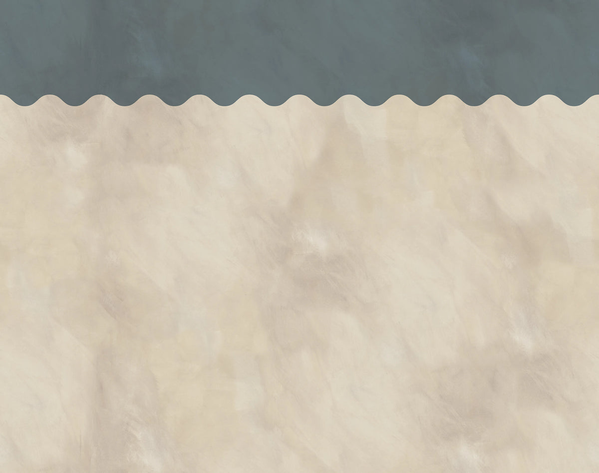 Wave Border, Misty Blue Mural Wallpaper - pure wallpaper artwork