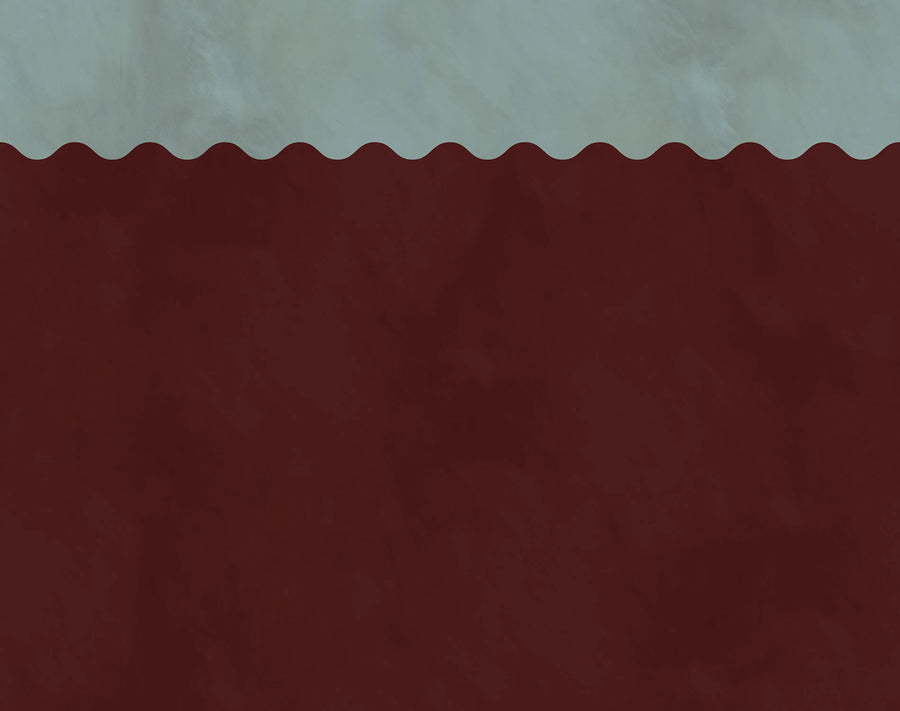 Wave Border, Burgundy Mural Wallpaper