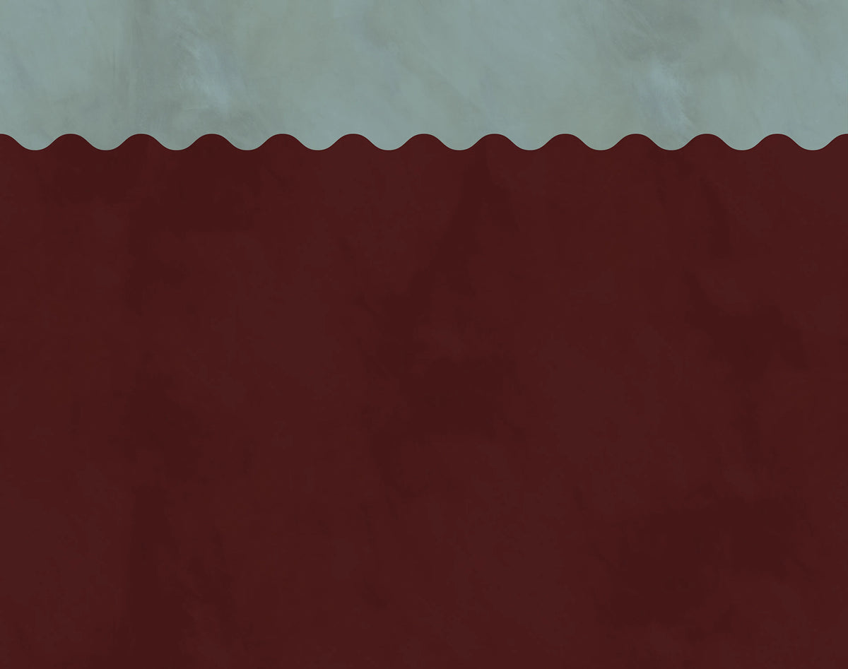 Wave Border, Burgundy Mural Wallpaper - pure wallpaper artwork