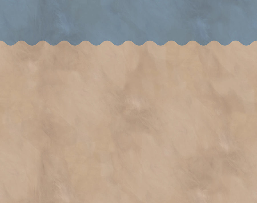 Wave Border, Blue Mural Wallpaper