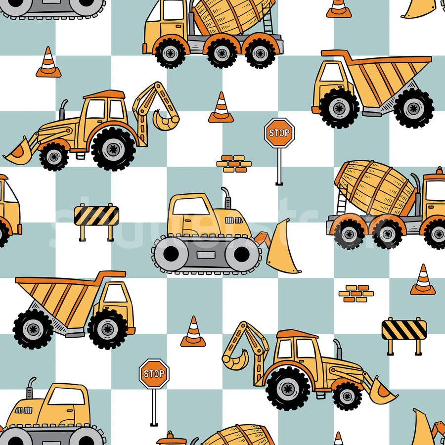 Vehicles, Blue Mural Wallpaper