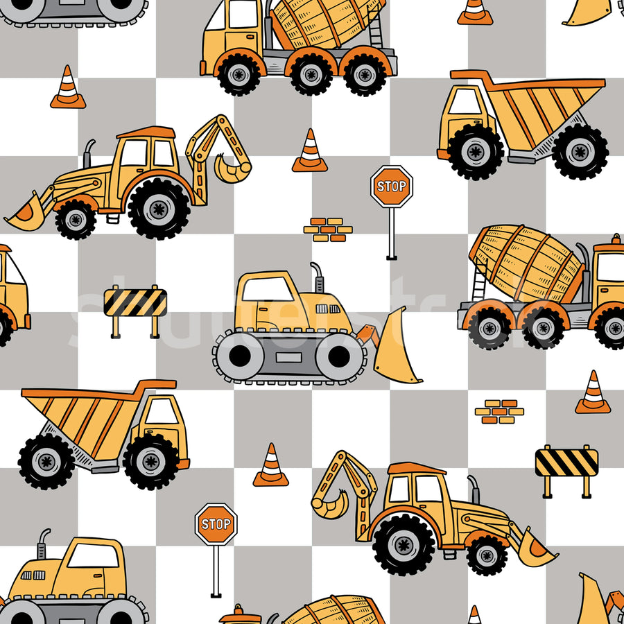 Vehicles, Gray Mural Wallpaper