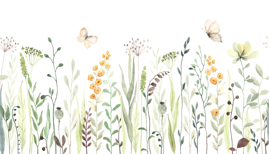 Butterfly Garden, Pastel Mural Wallpaper