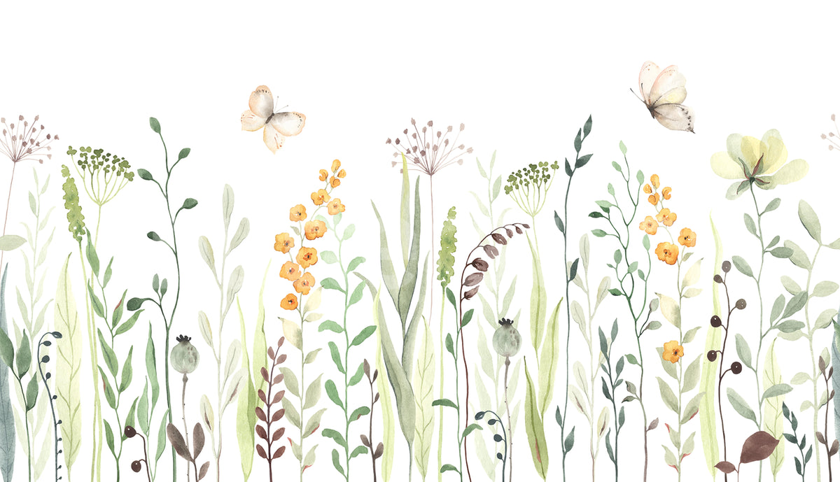 Butterfly Garden, Pastel Mural Wallpaper - pure wallpaper artwork