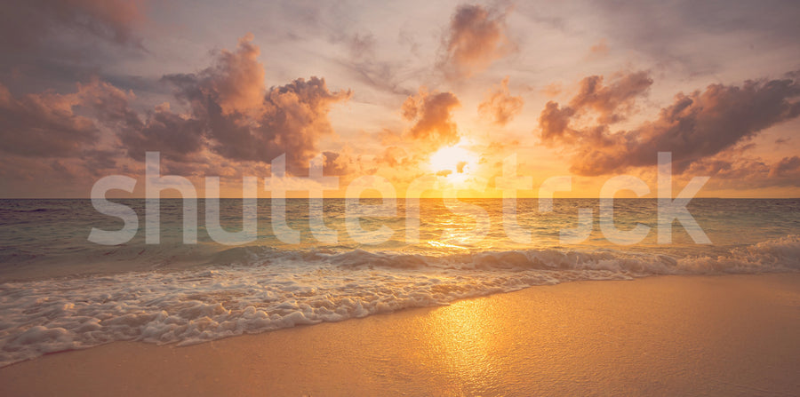 Seaside at Dawn, Soft Mural Wallpaper