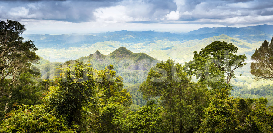 High Mountains, Green Mural Wallpaper