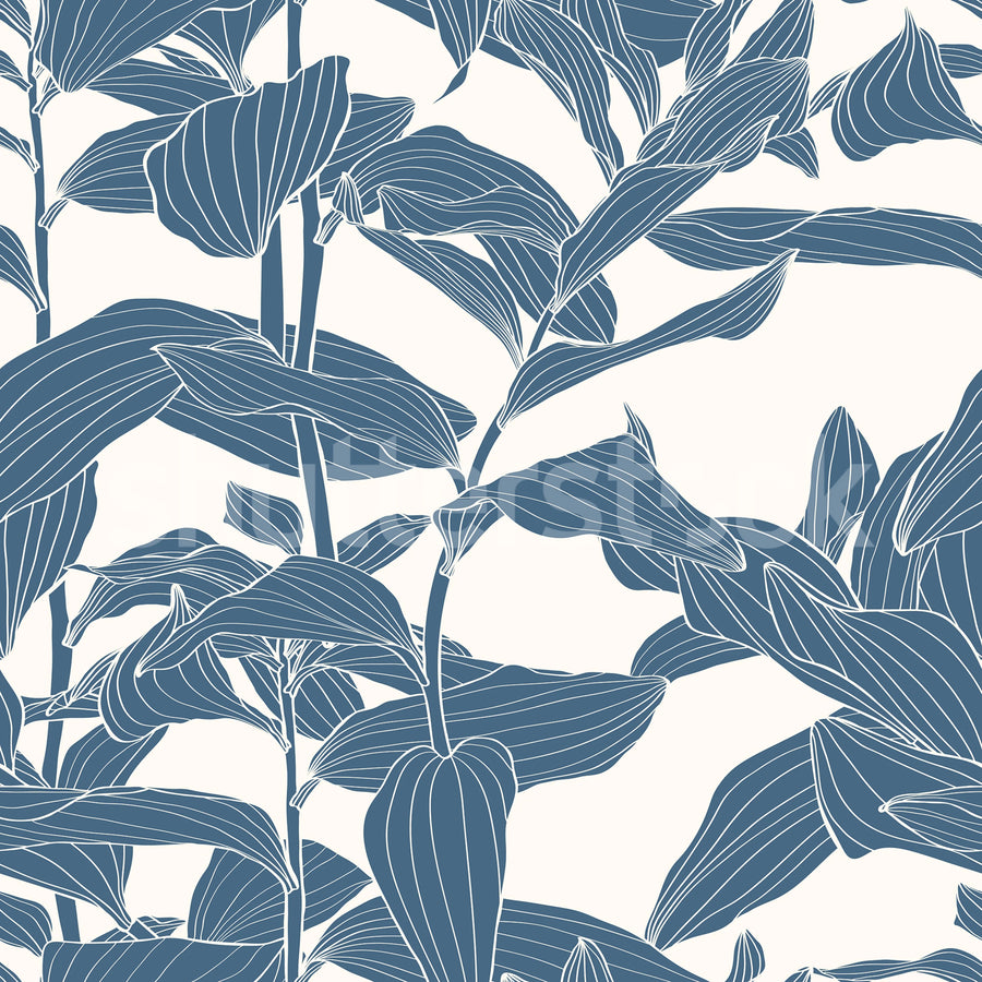 Rose Grape, Blue Mural Wallpaper